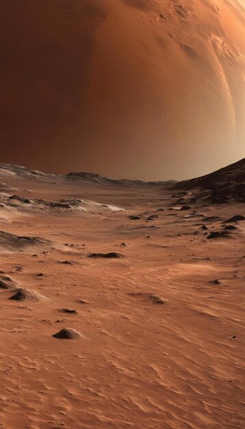 Foto het verkennen van de rode planeet mars en zijn mysteries