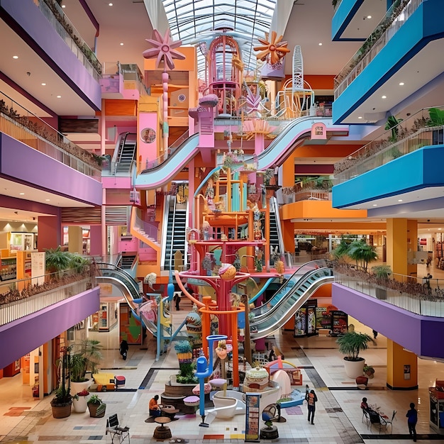 Foto het verkennen van het beste winkelcentra-concept in colombia retail haven in zuid-amerika