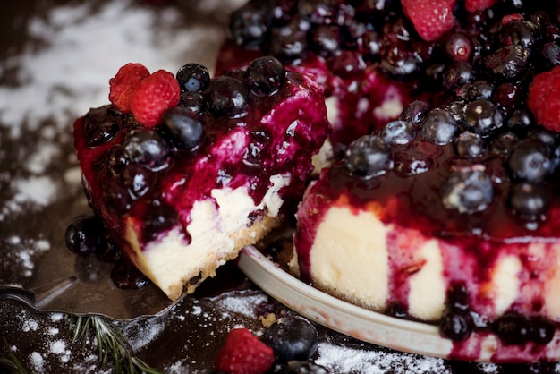 Foto het verse idee van het de fotografie recept van het bessen cheescake voedsel