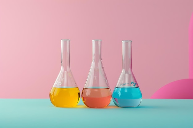 Het vieren van de Dag van de Chemicus met laboratoriumapparatuur en kleurrijke chemicaliën