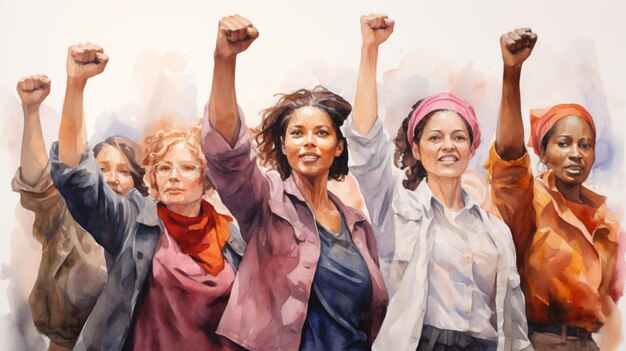 Foto het vieren van de empowerment en gelijkheid van vrouwen door middel van de internationale vrouwendag op 8 maart