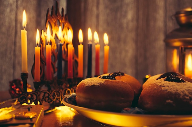 Foto het vieren van hanukkah in israël