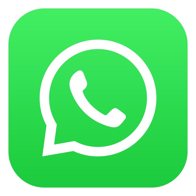 Foto het vierkante whatsapp-logo is geïsoleerd op een witte achtergrond