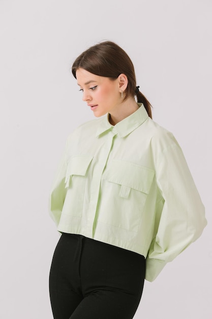 Het vijfde label groene shirt voor dames