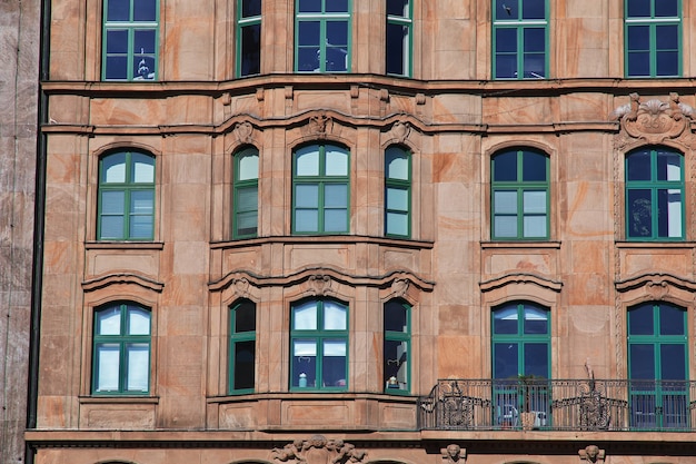 Het vintage huis aan de Kaufingerstrasse in München, Duitsland