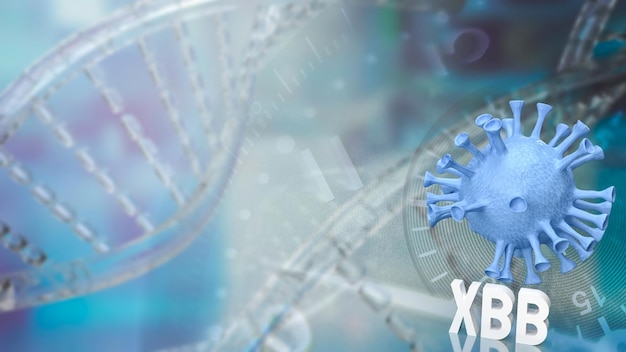 Het virus covid xbb type afbeelding voor sci of medisch concept 3D-rendering