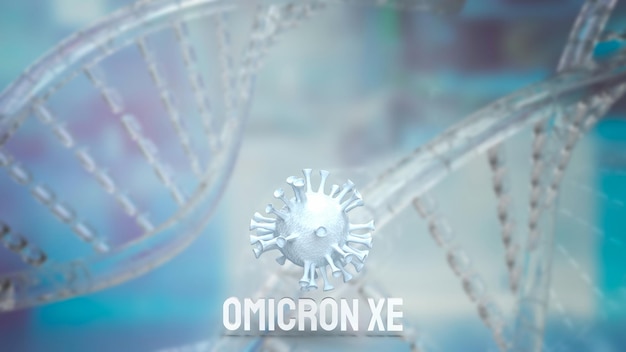 Het virus ommicron xe voor uitbraken of medische concept 3D-rendering