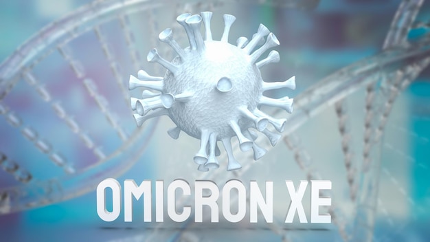 Het virus ommicron xe voor uitbraken of medische concept 3d-rendering