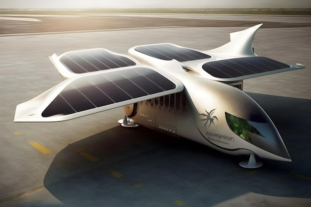 Het vliegtuig op zonne-energie wordt gemaakt door het bedrijf zonne-energie.