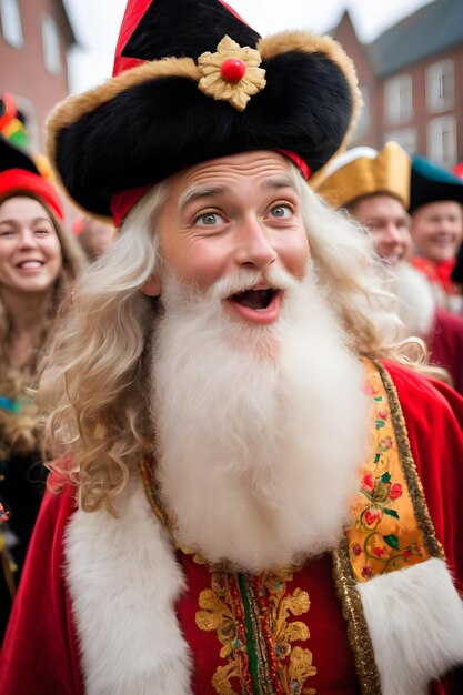 Foto het voelen van de feestelijke geest in de sinterklaasviering