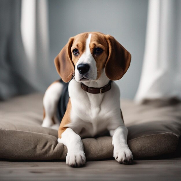 Het volledige lichaam van een hyperrealistische beaglehond met witte achtergrond