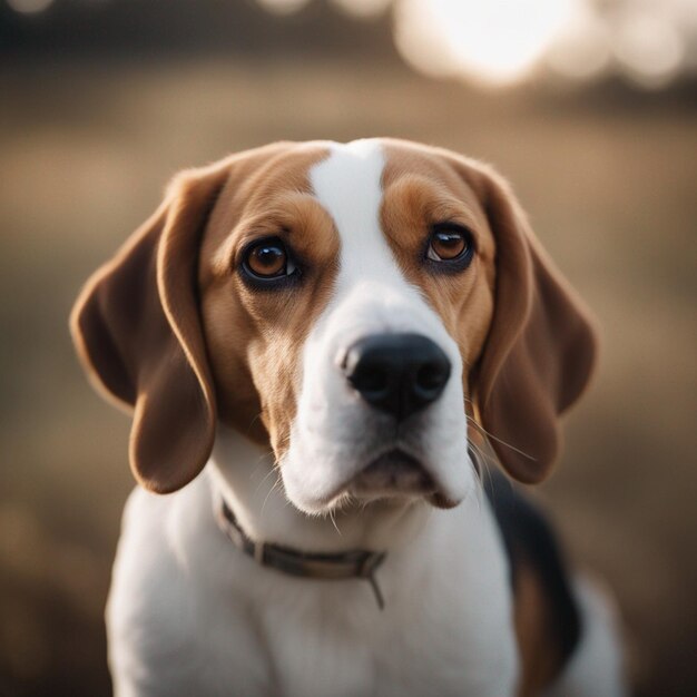 Het volledige lichaam van een hyperrealistische beaglehond met witte achtergrond