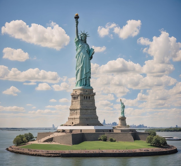 Foto het vrijheidsbeeld in new york, verenigde staten van amerika