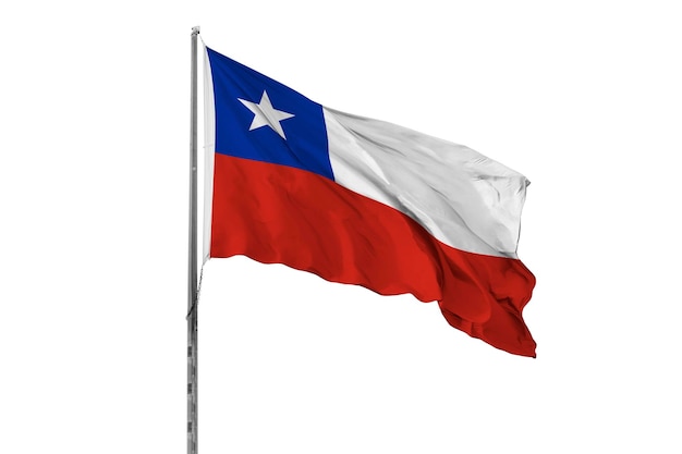 Het waaien van de Chileense vlag is geïsoleerd.