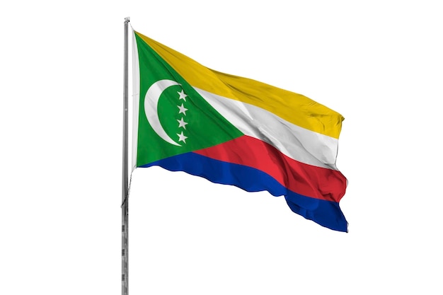 Het waaien van de vlag van het land Comoren is geïsoleerd.