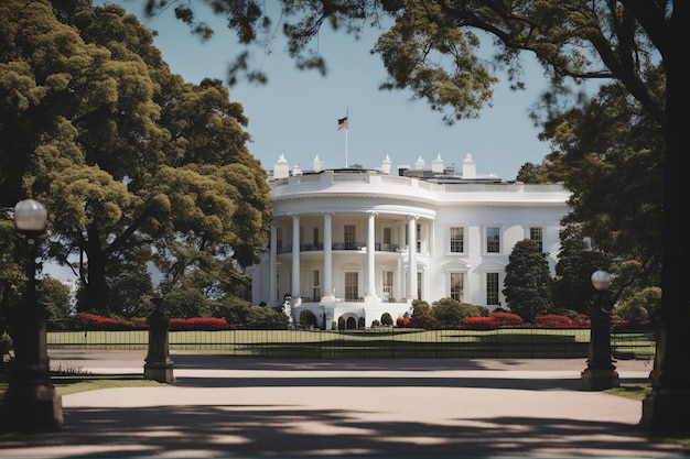 Foto het witte huis is de officiële residentie en werkplek van de president van de verenigde staten