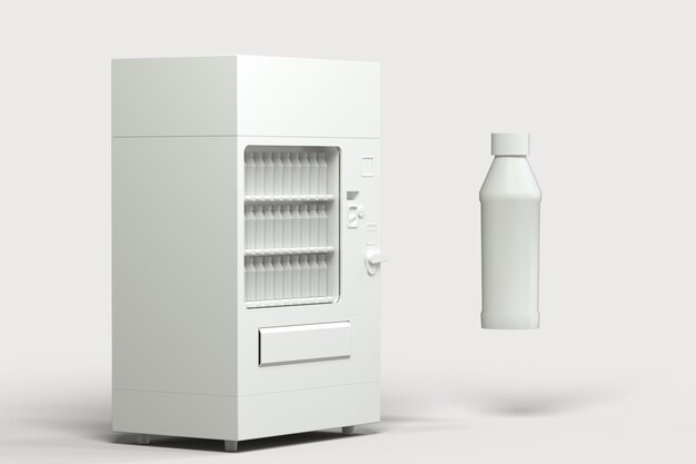 Het witte model van de automaat met witte achtergrond 3d-rendering