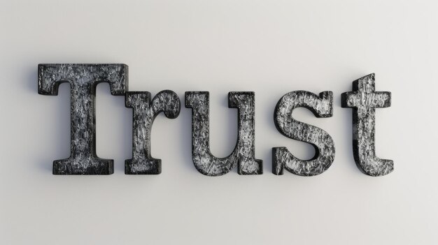 Foto het woord trust gecreëerd in serif typography