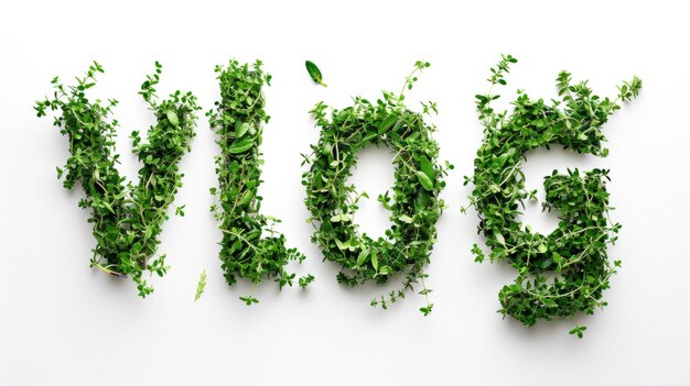 Foto het woord vlog gecreëerd in thyme typography