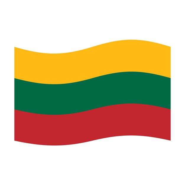 Het zwaaien van de vlag van Litouwen, nationaal symbool