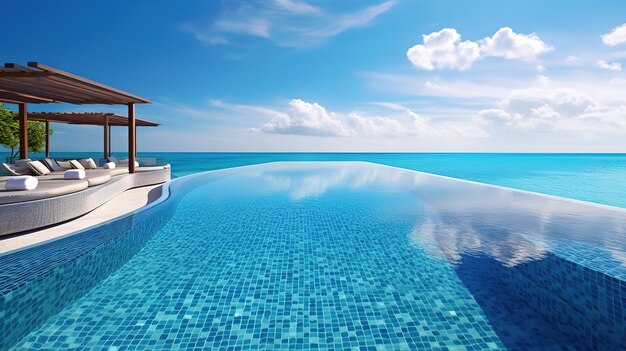 Het zwembad bij of in de buurt van de Malediven bij Sunny