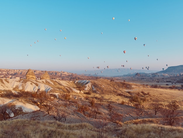 Hete luchtballon in Cappadocië op de zonsopgang