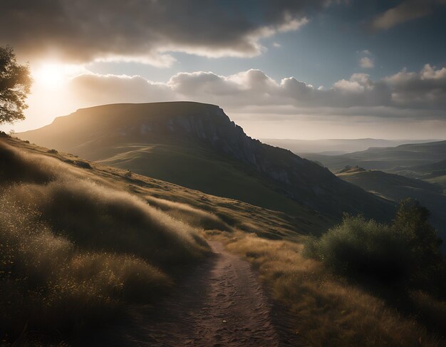 Foto heuvelachtig landschap