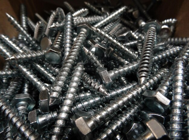 Hex head screw bolts texture background