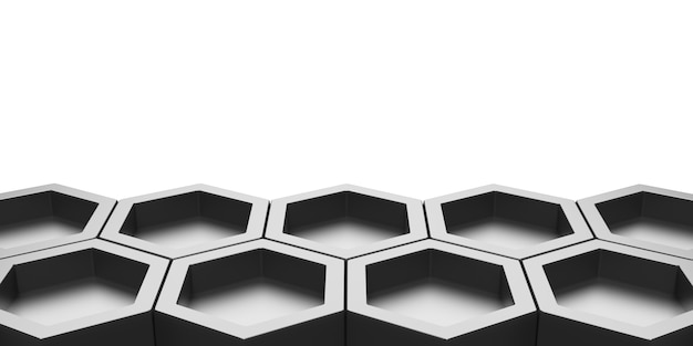 六角形の抽象的な蜂の巣光沢のある六角形六角形の壁ハニカムパターンの壁