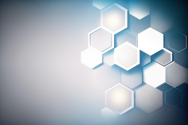 Photo hexagon blue abstract background with hexagonal geometric elements