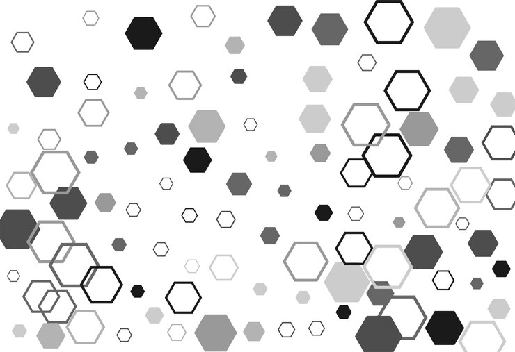 Photo hexagon hexagonal raster mosaic cell sign or icon gradation