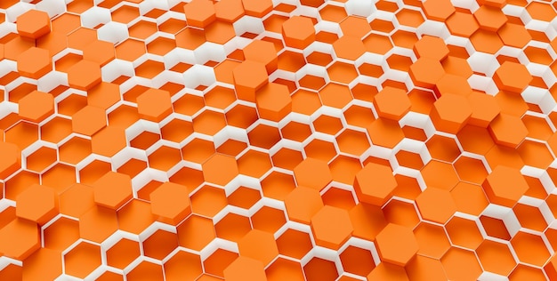 Hexagon honeycomb Background - 3D rendering - Illustration