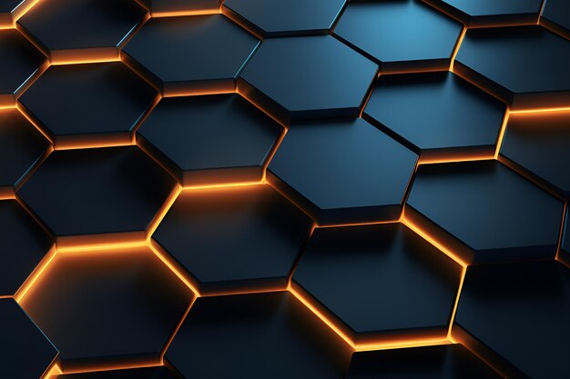 Hexagon Neon Loop 3d Background In Black Hexagons And Flashing Lights 3d Background Dark Honeycomb