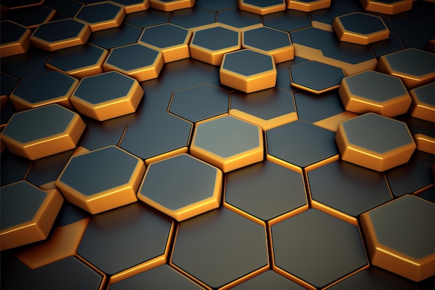 hexagon pattern blending fading high tech background Generative AI