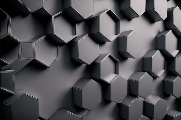 hexagon pattern blending fading high tech background Generative AI