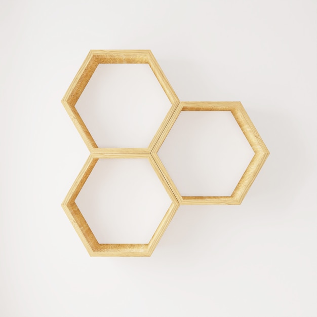 Hexagon shelf books