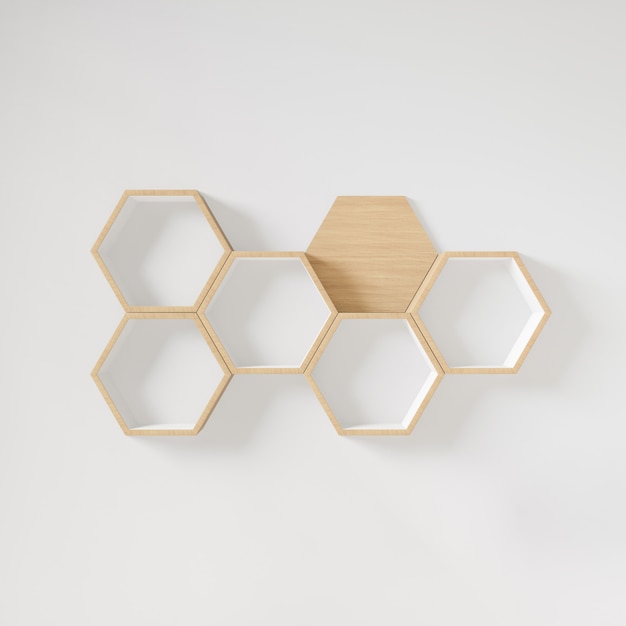 Hexagon shelf books