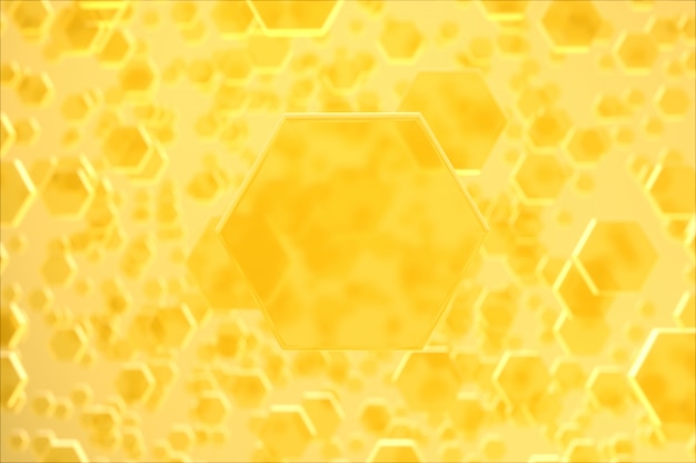 육각형 노란색 분자의 아름다움