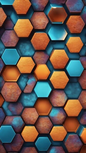 Hexagonal abstract background modern cellular honeycomb 3d panel with hexagons