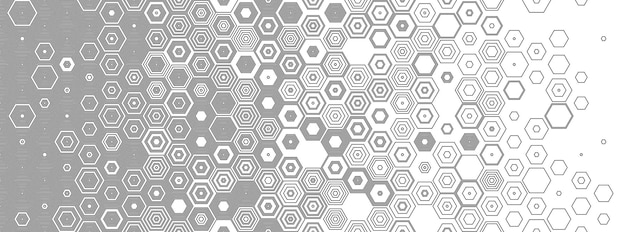 Hexagonal abstract seamless background. Geometric background with fade linear hexagons