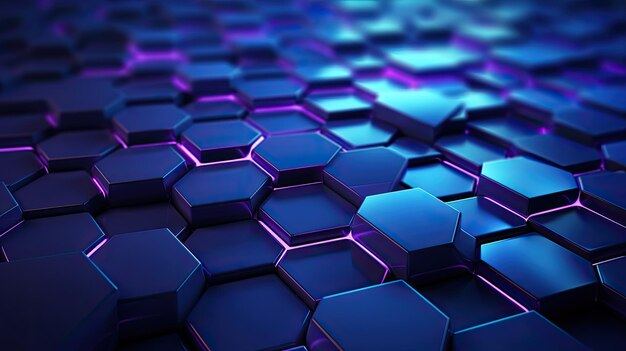 Hexagonal dark blue background texture 3d illustration