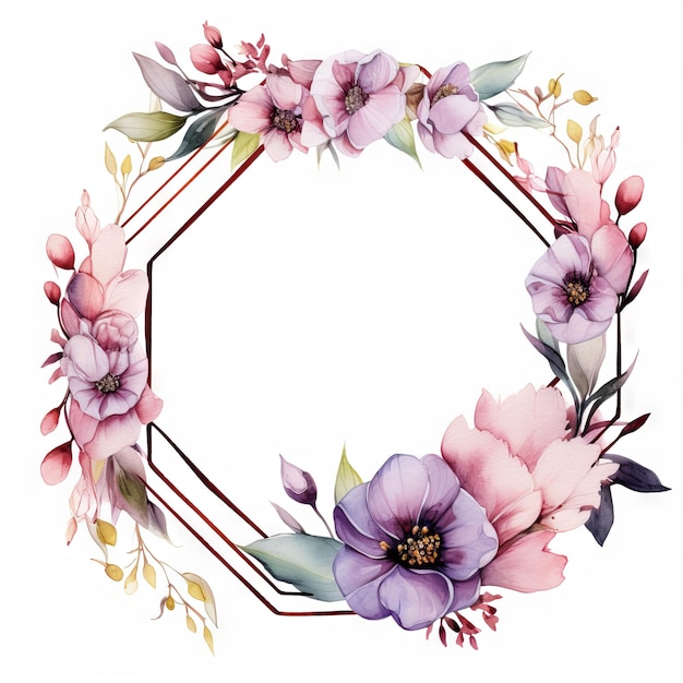 Hexagonal floral frame