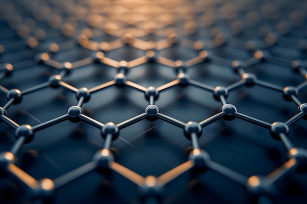 Hexagonal grid pattern of molecular structure of graphene