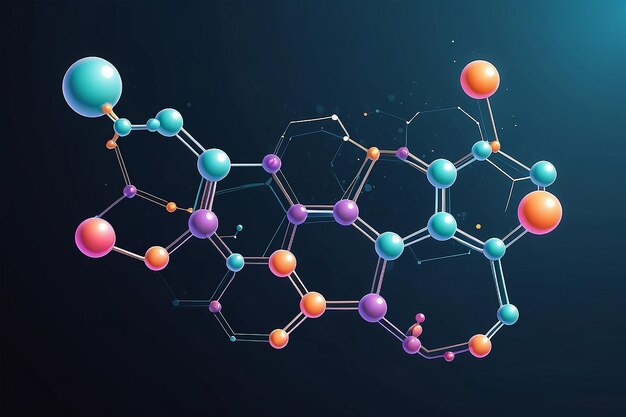 Hexagonal molecular structure for medical science and digital technology design Abstract geometric vector background