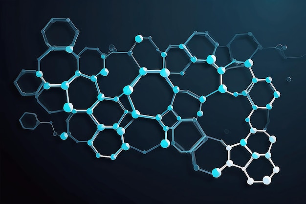 Photo hexagonal molecular structure for medical science and digital technology design