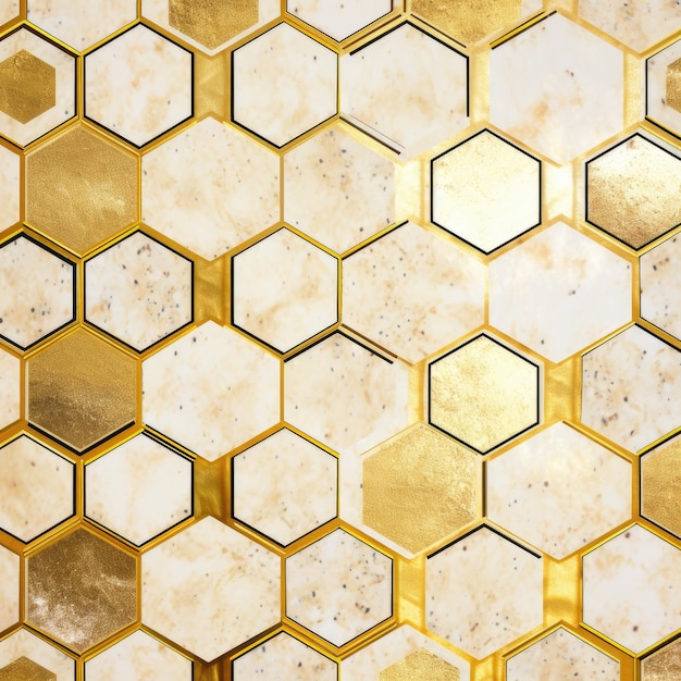 hexagonal pattern painting with luxurious platinum background