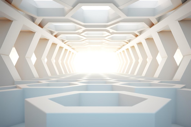 Hexagonal shape 3d perspective style white background design