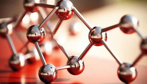 Photo hexagonal surface metal atoms in descent