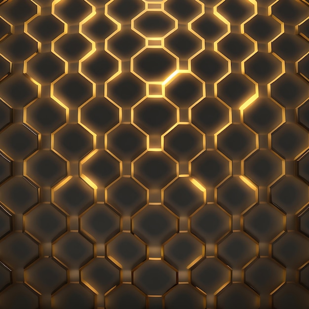 Hexagonale abstracte metalen achtergrond met licht