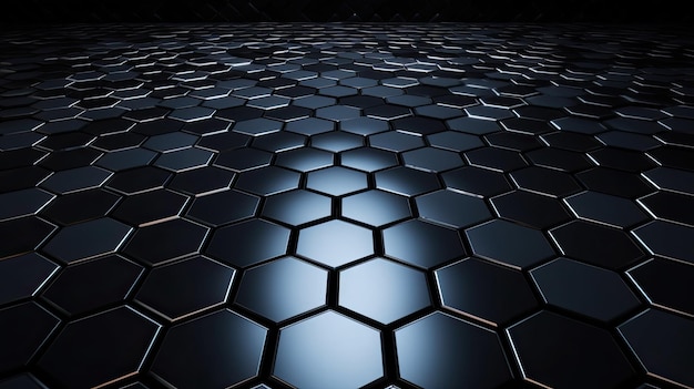 Hexagonale donkergrijze zwarte achtergrondtextuur 3D